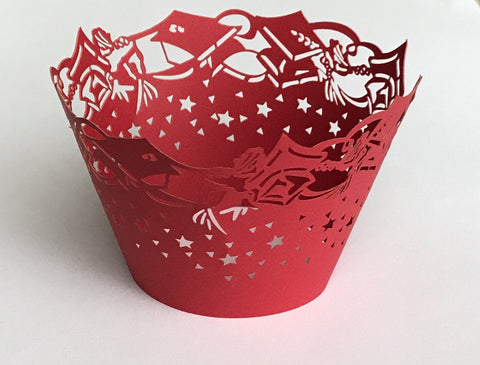 12 pcs Graduation Dark Red Cupcake Wrappers