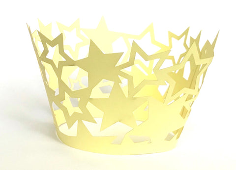 12 pcs Yellow Star Cupcake Cupcake Wrappers Stars