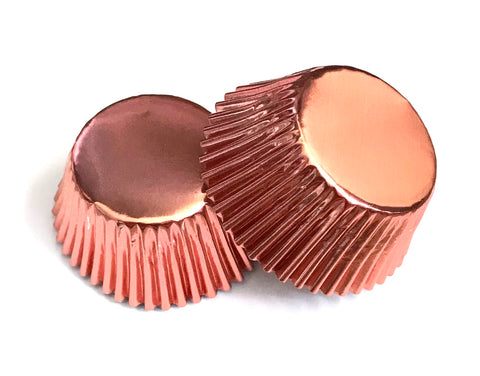 50 pcs Rose Gold Aluminum Foil Cupcake Liners