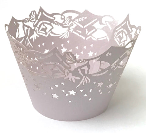 12 pcs Graduation Lavender Purple Cupcake Wrappers