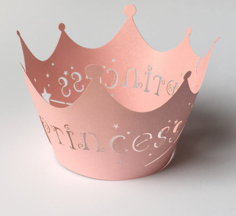 12 pcs Pink Princess Cupcake Wrappers
