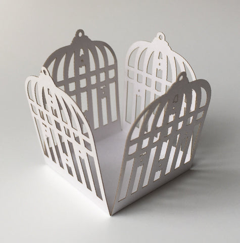 10 pcs Mini (Small) White Birdcage Lace Wrappers
