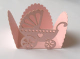 10 pcs Mini (Small) Pink Baby Carriage Truffle/Baklava Wrappers