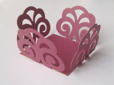 10 pcs Mini (Small) Red Scroll Lace Baklava Truffle Wrappers