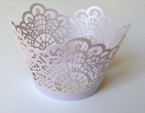 12 pcs Lavender Crochet Cupcake Wrappers