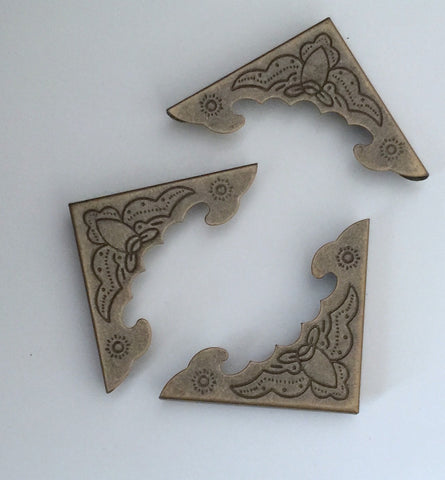 30 pcs Large Antique Bronze Scrapbooking Albums Corner Protectors Card File Menu Metal Book Cardmaking Supplies Tools