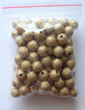 100 pcs Gold Spacer Glitter Beads 8mm --61G