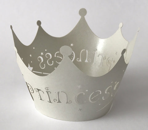 12 pcs Silver Gray Princess Cupcake Wrappers