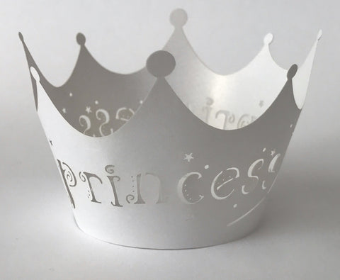12 pcs White Princess Cupcake Wrappers