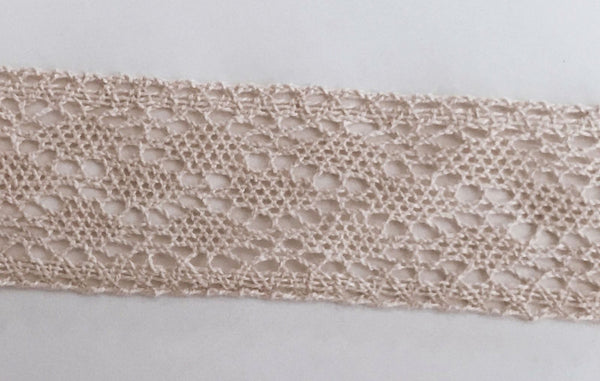 New 5 Yards Ivory Cotton Crochet Lace Trim 5W