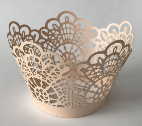 12 pcs Rose Gold Crochet Cupcake Wrappers