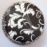 50 pcs Black White Damask Cupcake Liners