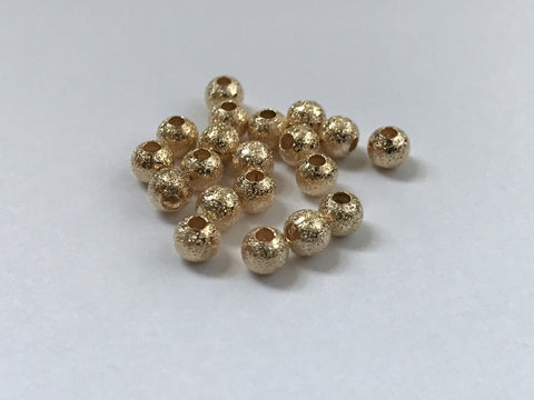 20 pcs 4mm 14k Gold Spacer Copper Beads 59G