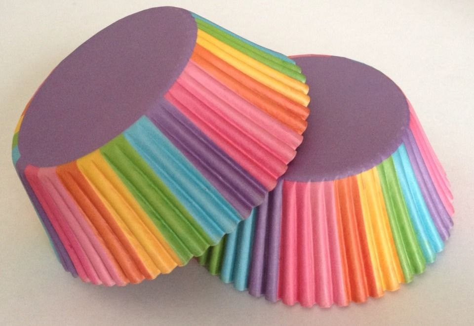 Multi Colored Cupcake Liners 50 count Rainbow Circus – Sweet Crafty Tools