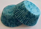 50 pcs Blue Damask Cupcake Liners
