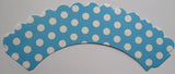 12 pcs Pretty Polka Dot Blue Cupcake Wrappers
