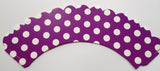 12 pcs Pretty Polka Dot Purple Cupcake Wrappers