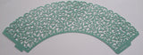 12 pcs MINI (Small) Green Mint Filigree Lace Cupcake Wrappers
