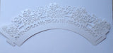12 pcs White Rose Box Lace Cupcake Wrappers