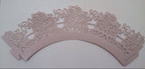 12 pcs Lavender Lace Rose Box Cupcake Wrappers