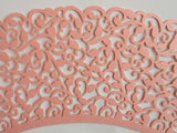 12 pcs Blush Pink Classic Lace Cupcake Wrappers