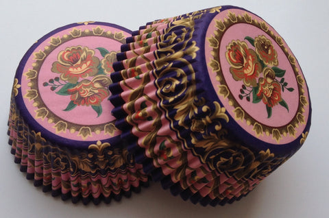 50 pcs Elegant and Sophisticated English Rose Cupcake Liners