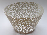 12 pcs MINI (Small) Silver Grey Filigree Lace Cupcake Wrappers