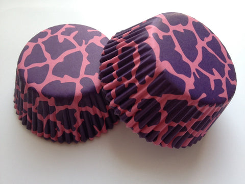 50 pcs Purple Giraffe Spot Cupcake Liners Animal Print