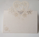 10 pcs White Lace Wedding Name Place Cards