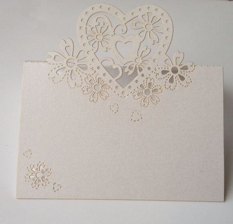 10 pcs White Lace Wedding Name Place Cards