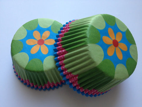 50 pcs Flower Green Cupcake Liners