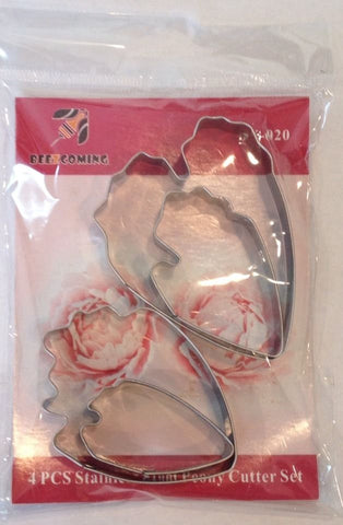 4 pcs Peony Petals Cutter Stainless Steel cake decorating Petal gum paste fondant Cutter Mold Craft Cooking Food Baking Tools Supplies