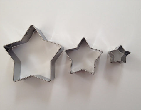 3 pcs Stainless Steel Star Cookie Cutter Dough Cake Cupcake Pastry Baking Tools Supplies Kitchen Cutters Candy Supply