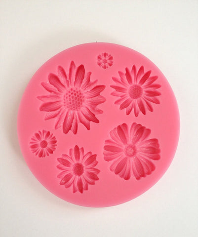 6 designs Sunflower Flower Leaf Soft Silicone Mold-Unbranded