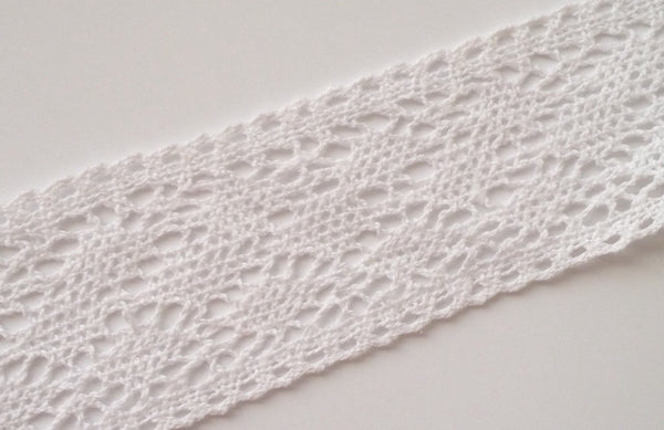 New 5 Yards White Cottong Crochet Lace Trim 3W