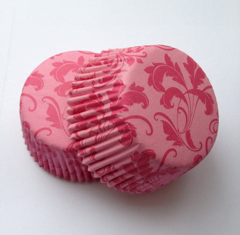 50 count Pink Damask Cupcake Liners