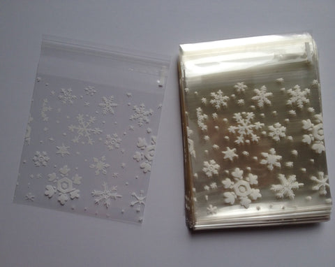 100 pcs cookie bags food bags candy bags food crafts wedding favour bags cake bags snowflakes winter