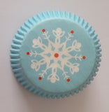 50 count White Snowflakes Winter Cupcake Liners