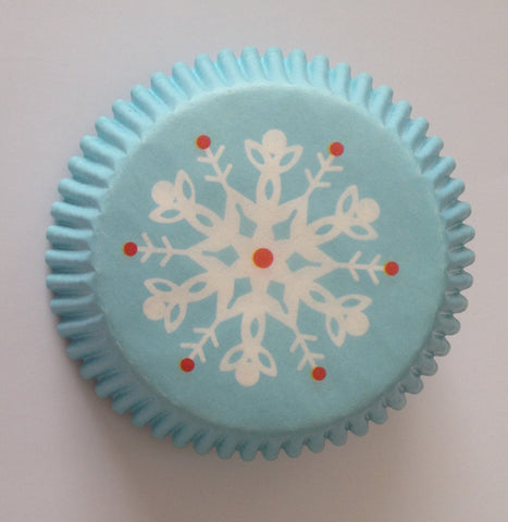 50 count White Snowflakes Winter Cupcake Liners