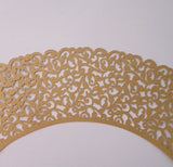 12 pcs MINI (Small) Gold Filigree Lace Cupcake Wrappers