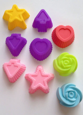 9 pcs set Fondant Mold Heart Star Arrow Rose Soft Silicone Mold-Unbranded