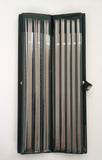 New! 14" Knitting Needles Set Straight Double Pointed Case Set Aluminum Needle Set of 11 needles us 000 to us 8