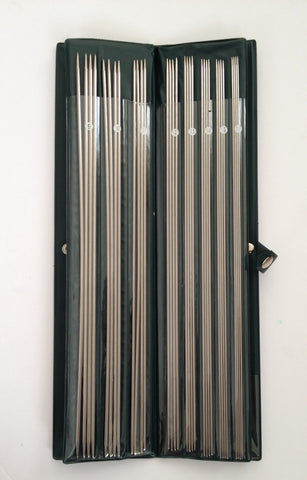 New! 14" Knitting Needles Set Straight Double Pointed Case Set Aluminum Needle Set of 11 needles us 000 to us 8