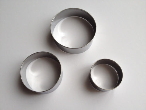 3 pcs Stainless Steel Round Circle Cookie Cutter Dough Cake Cupcake Pastry Baking Tools Supplies Kitchen Cutters Candy Supply