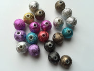100 pcs 10mm Colorful Spacer Glitter Beads Round 10mm 55B
