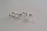 10 pcs Silver Plated Cufflinks Blanks Pads 34C