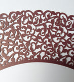 12 pcs MINI (Small) Bronze Filigree Lace Cupcake Wrappers