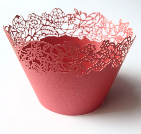 12 pcs Red Rose Petite Fleurs (Small Rose Flowers) Wrappers
