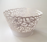 12 pcs White Crochet All Lace Cupcake Wrappers