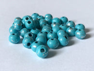 300 PCS 8mm Blue with Silver Round Wood Beads spacer bead jewelry 77b